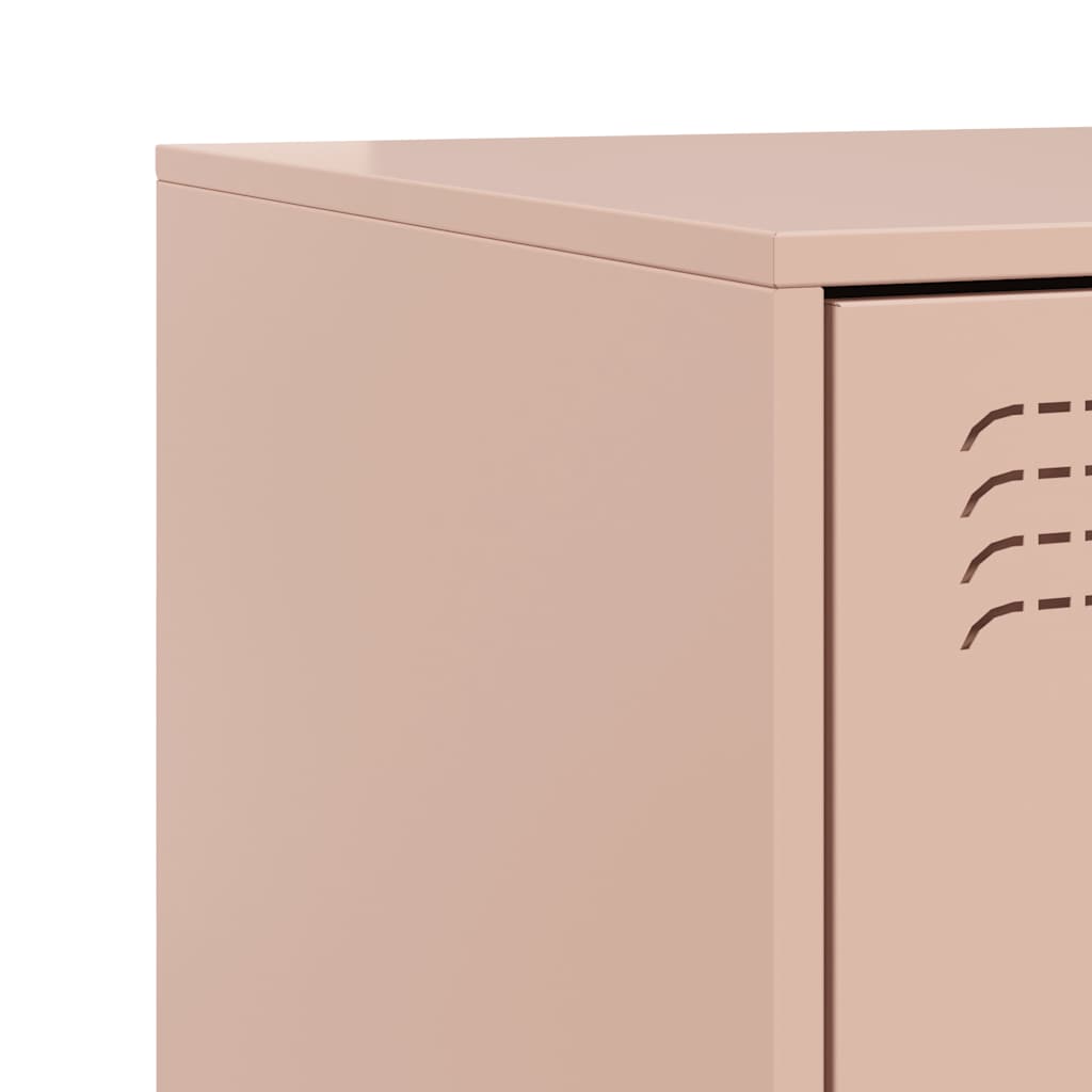 Mesas de cabeceira 2 pcs 34,5x39x44 cm aço rosa