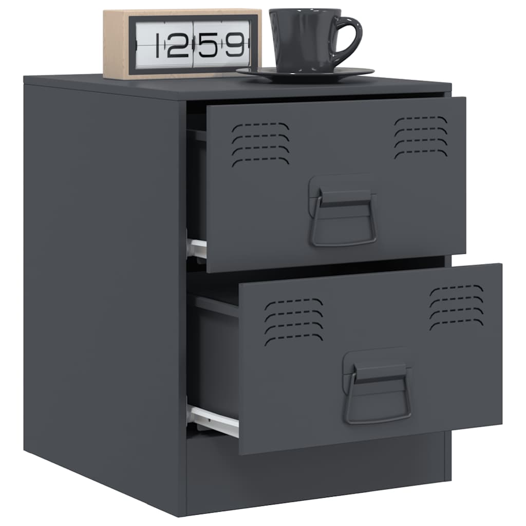 Mesa de cabeceira 34,5x39x44 cm aço antracite