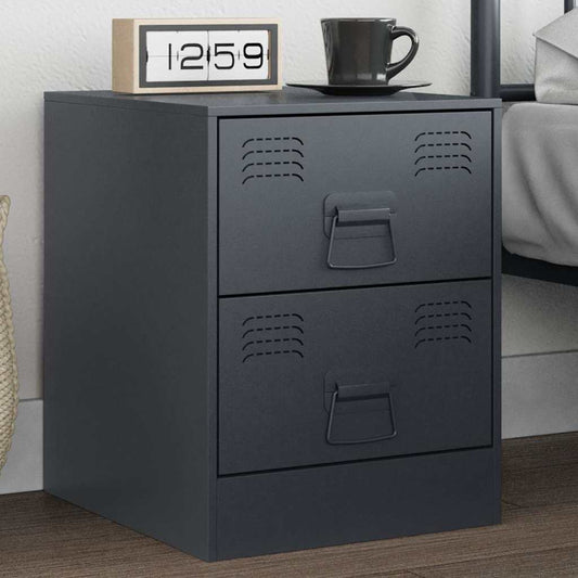 Mesa de cabeceira 34,5x39x44 cm aço antracite