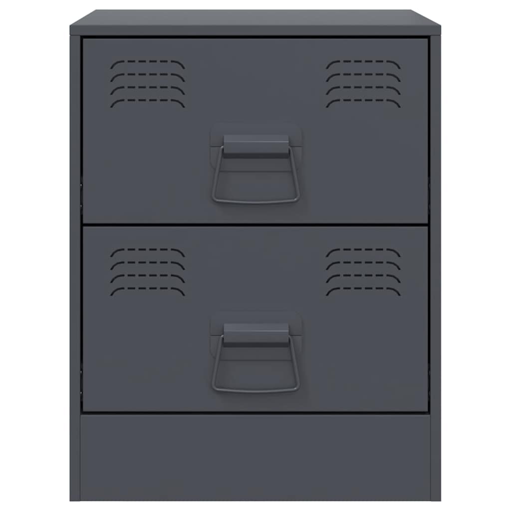 Mesas de cabeceira 2 pcs 34,5x39x44 cm aço antracite