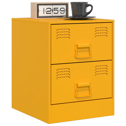 Mesa de cabeceira 34,5x39x44 cm aço amarelo