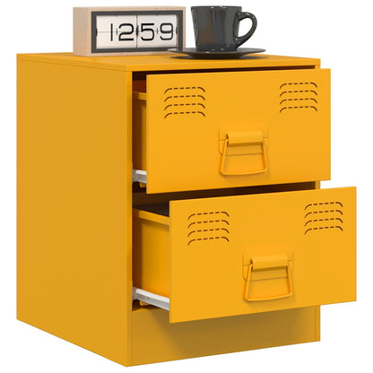 Mesas de cabeceira 2 pcs 34,5x39x44 cm aço amarelo