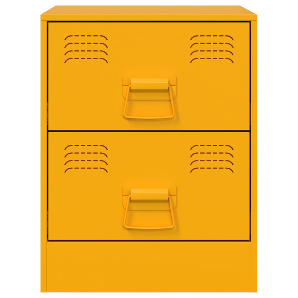 Mesas de cabeceira 2 pcs 34,5x39x44 cm aço amarelo