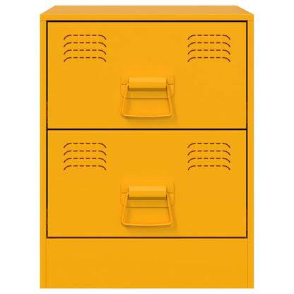 Mesas de cabeceira 2 pcs 34,5x39x44 cm aço amarelo