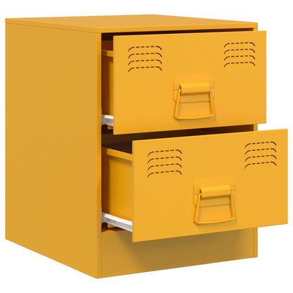 Mesas de cabeceira 2 pcs 34,5x39x44 cm aço amarelo
