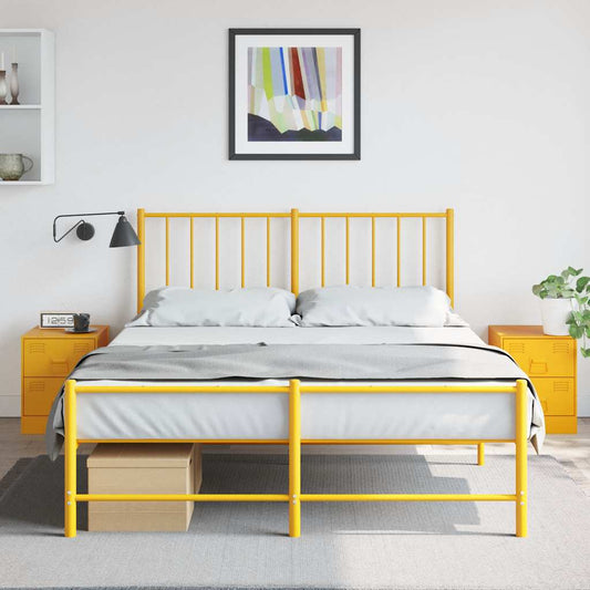 Mesas de cabeceira 2 pcs 34,5x39x44 cm aço amarelo