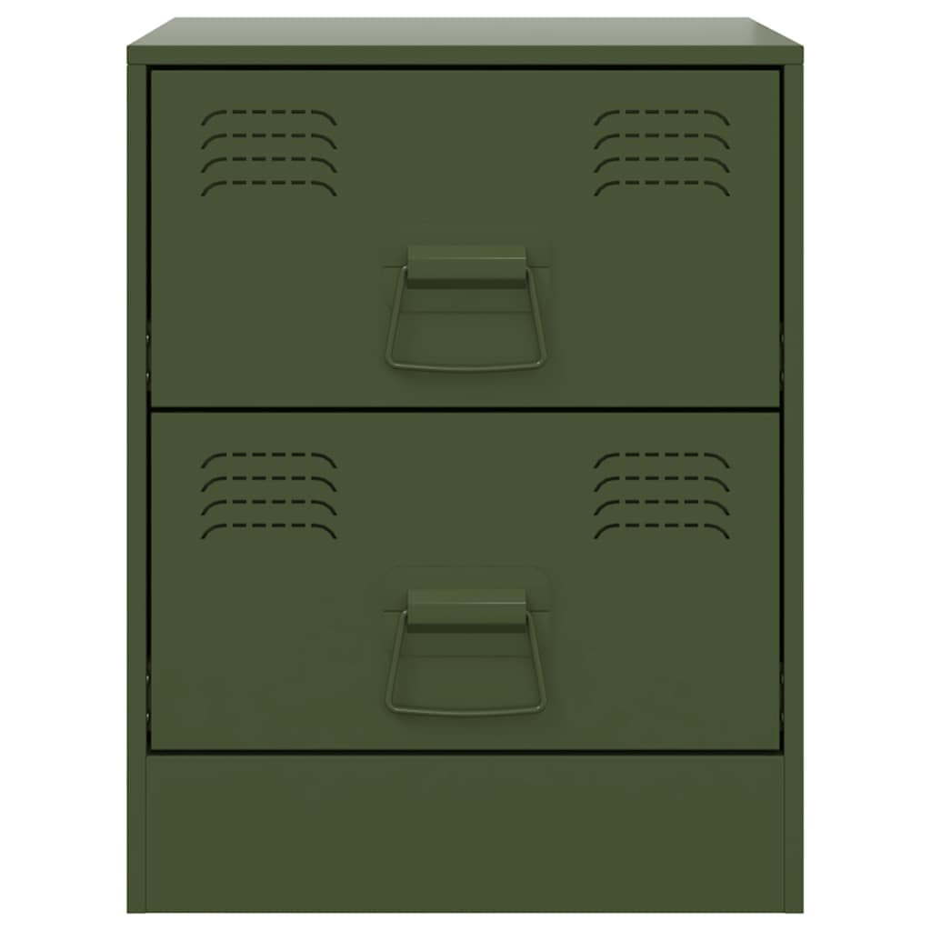 Mesas de cabeceira 2 pcs 34,5x39x44 cm aço verde