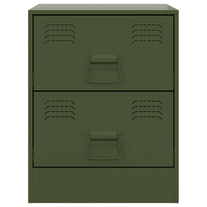 Mesas de cabeceira 2 pcs 34,5x39x44 cm aço verde