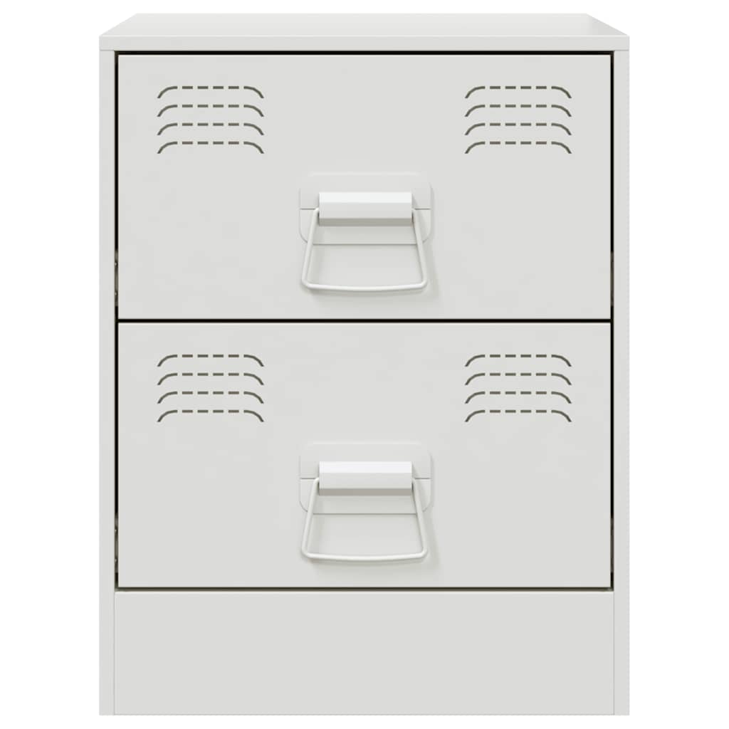 Mesa de cabeceira 34,5x39x44 cm aço branco