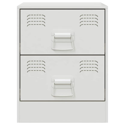 Mesa de cabeceira 34,5x39x44 cm aço branco