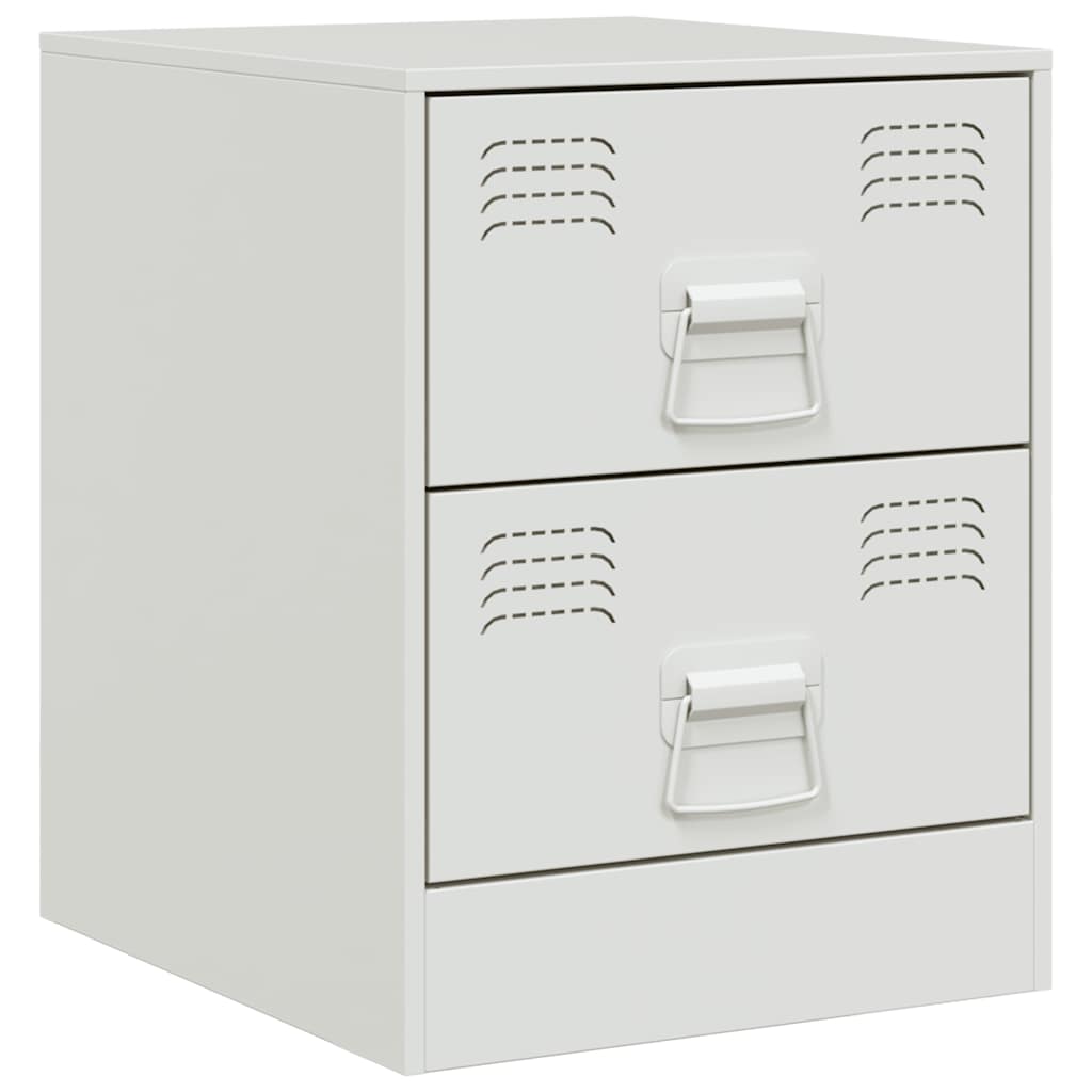 Mesas de cabeceira 2 pcs 34,5x39x44 cm aço branco