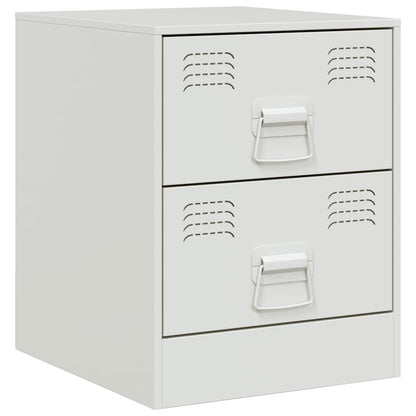 Mesas de cabeceira 2 pcs 34,5x39x44 cm aço branco