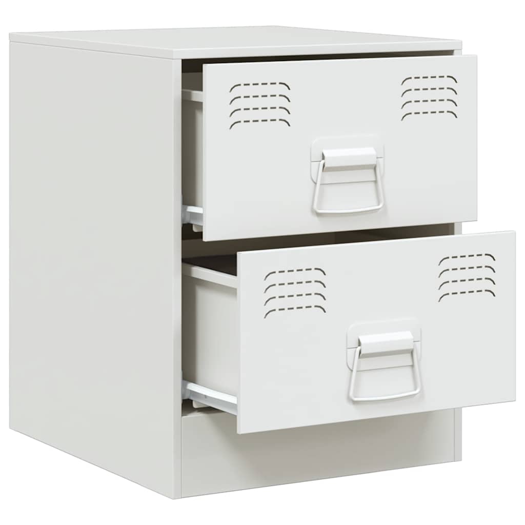 Mesas de cabeceira 2 pcs 34,5x39x44 cm aço branco