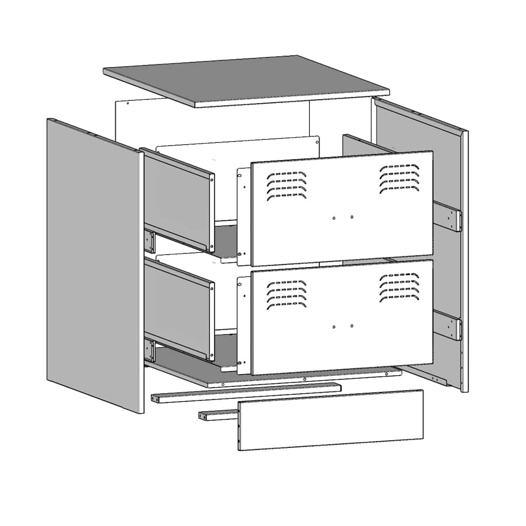 Mesas de cabeceira 2 pcs 34,5x39x44 cm aço branco
