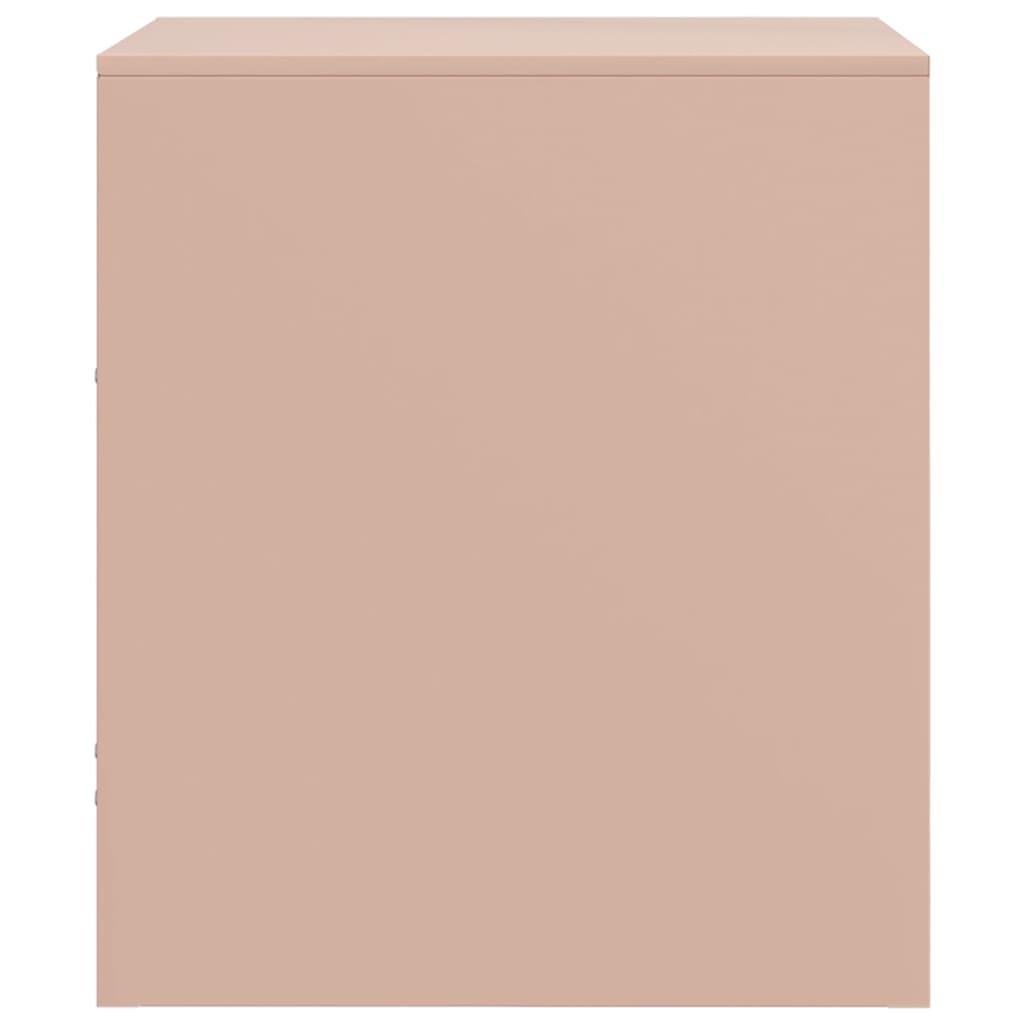 Mesas de cabeceira 2 pcs 34,5x39x44 cm aço rosa