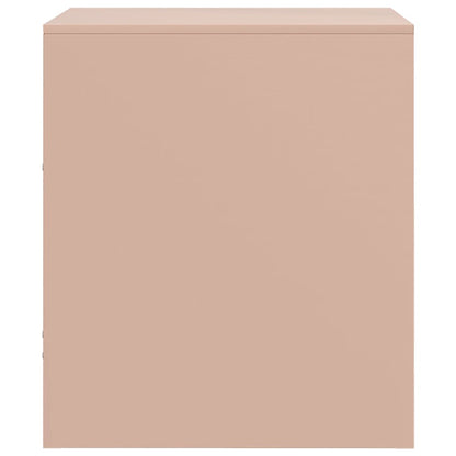 Mesas de cabeceira 2 pcs 34,5x39x44 cm aço rosa