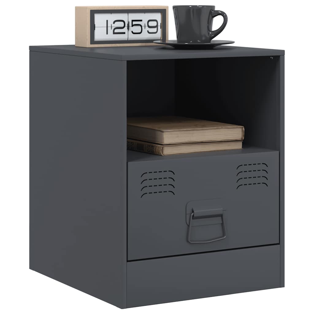 Mesa de cabeceira 34,5x39x44 cm aço antracite