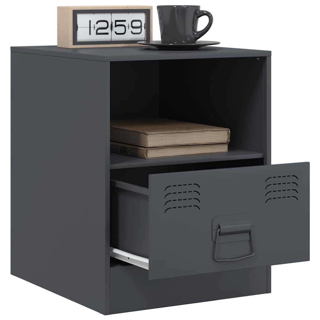 Mesa de cabeceira 34,5x39x44 cm aço antracite