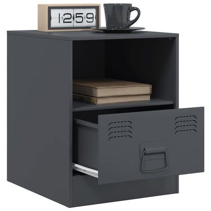 Mesa de cabeceira 34,5x39x44 cm aço antracite