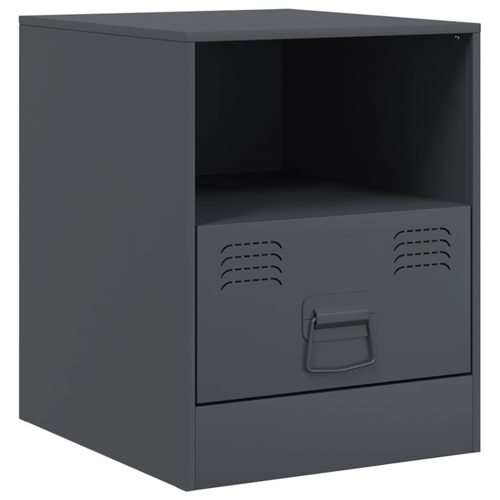Mesas de cabeceira 2 pcs 34,5x39x44 cm aço antracite