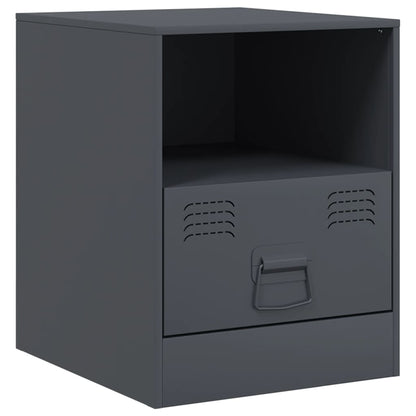 Mesas de cabeceira 2 pcs 34,5x39x44 cm aço antracite
