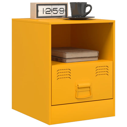 Mesa de cabeceira 34,5x39x44 cm aço amarelo mostarda