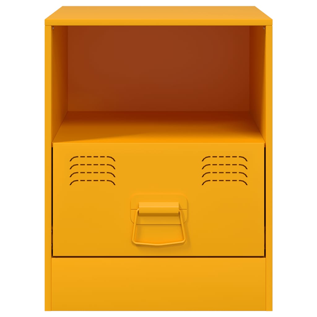 Mesa de cabeceira 34,5x39x44 cm aço amarelo mostarda