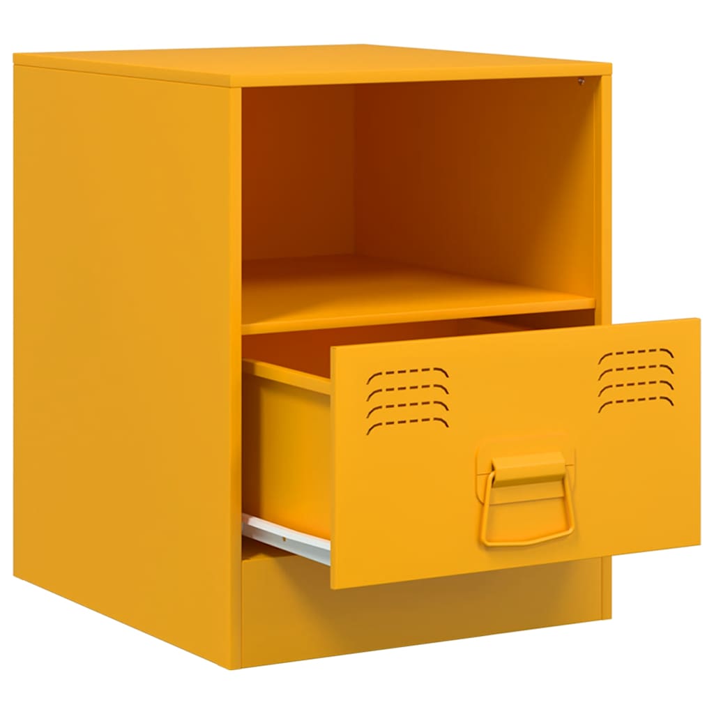 Mesa de cabeceira 34,5x39x44 cm aço amarelo mostarda