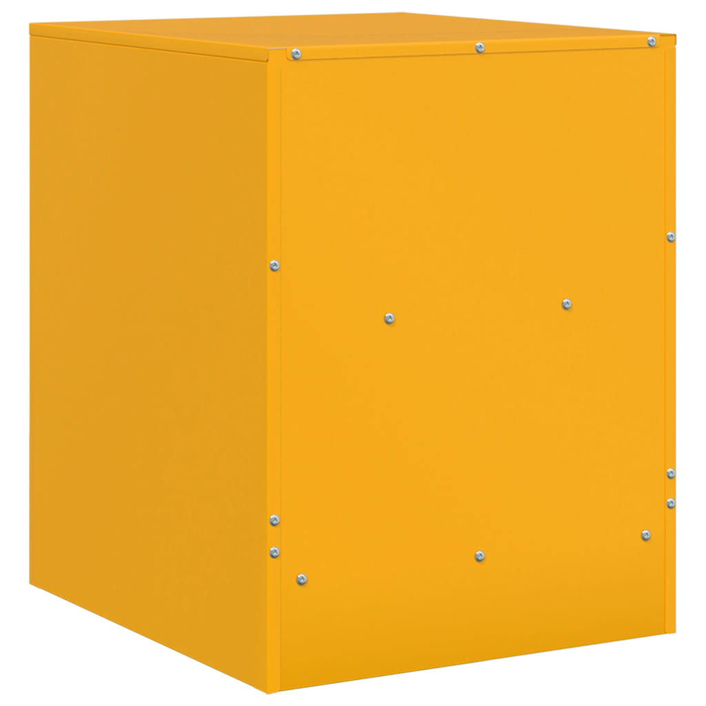 Mesa de cabeceira 34,5x39x44 cm aço amarelo mostarda