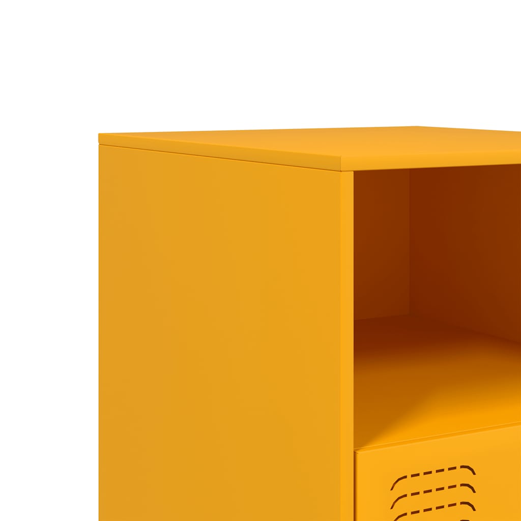 Mesa de cabeceira 34,5x39x44 cm aço amarelo mostarda