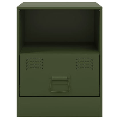 Mesa de cabeceira 34,5x39x44 cm aço verde azeitona