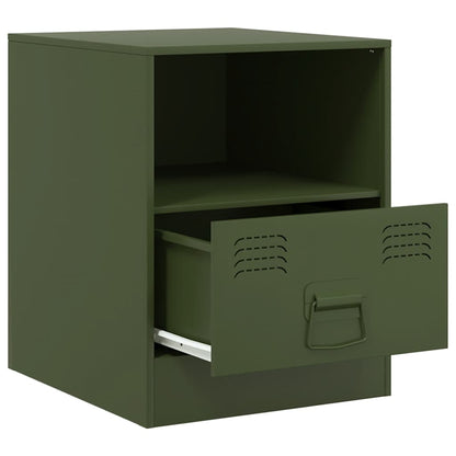 Mesa de cabeceira 34,5x39x44 cm aço verde azeitona