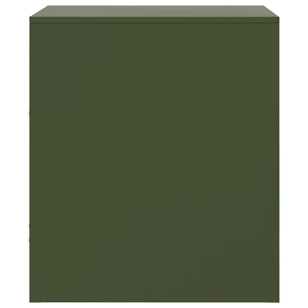 Mesa de cabeceira 34,5x39x44 cm aço verde azeitona