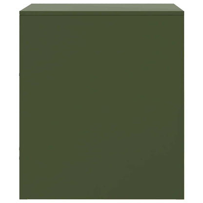 Mesa de cabeceira 34,5x39x44 cm aço verde azeitona