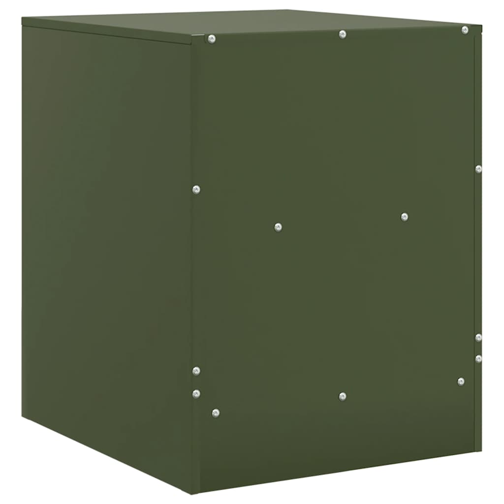 Mesa de cabeceira 34,5x39x44 cm aço verde azeitona