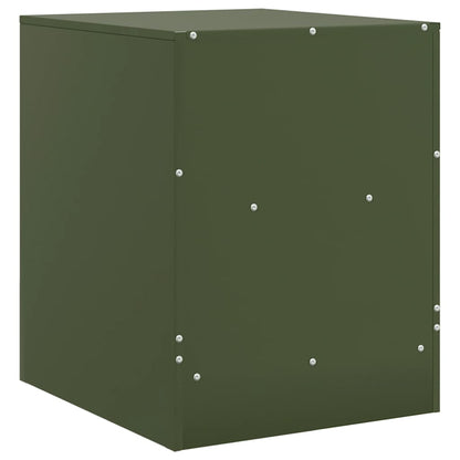 Mesa de cabeceira 34,5x39x44 cm aço verde azeitona
