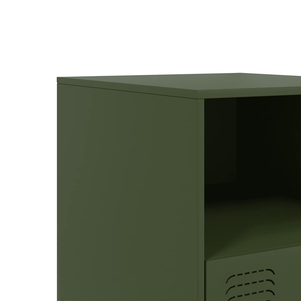Mesa de cabeceira 34,5x39x44 cm aço verde azeitona