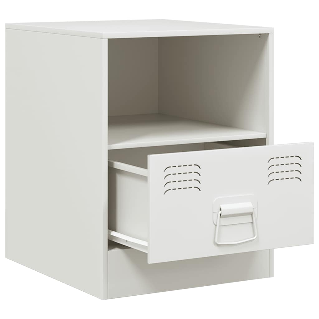 Mesa de cabeceira 34,5x39x44 cm aço branco