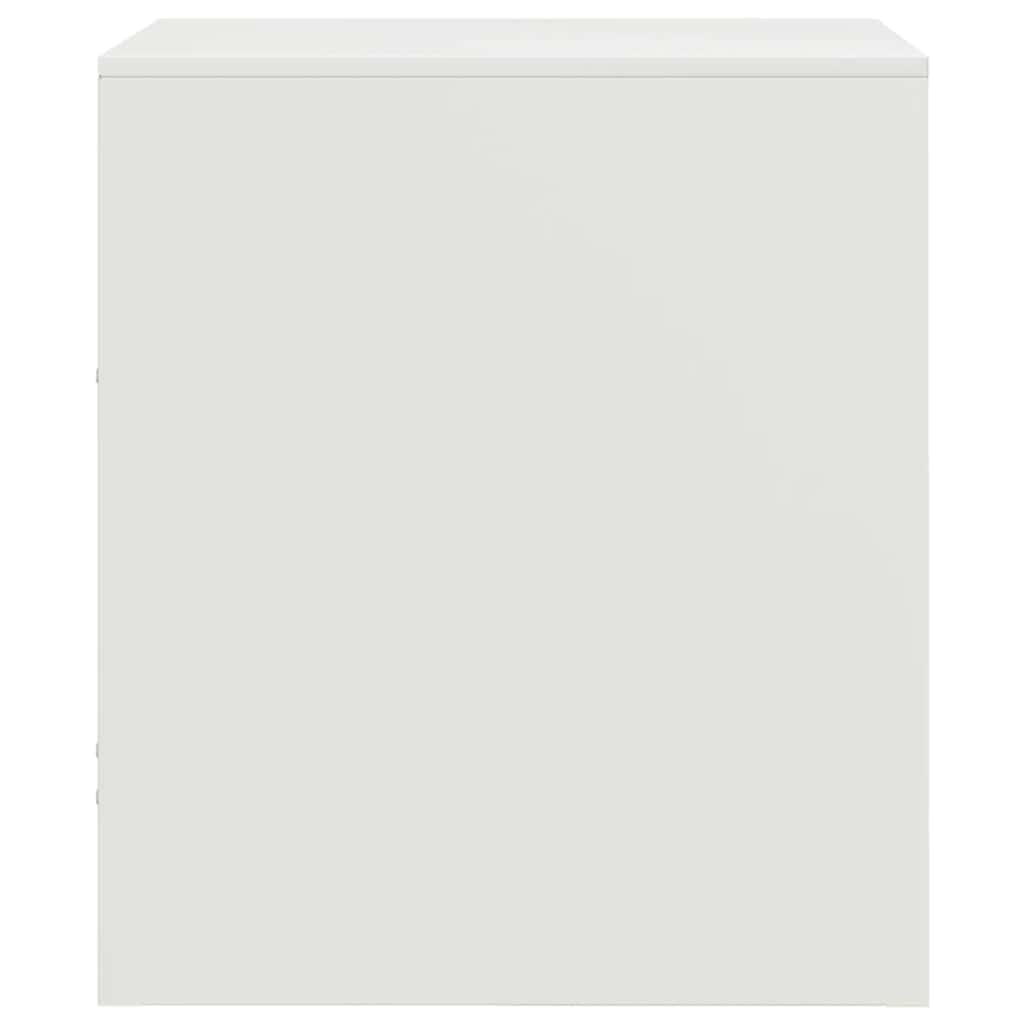 Mesa de cabeceira 34,5x39x44 cm aço branco