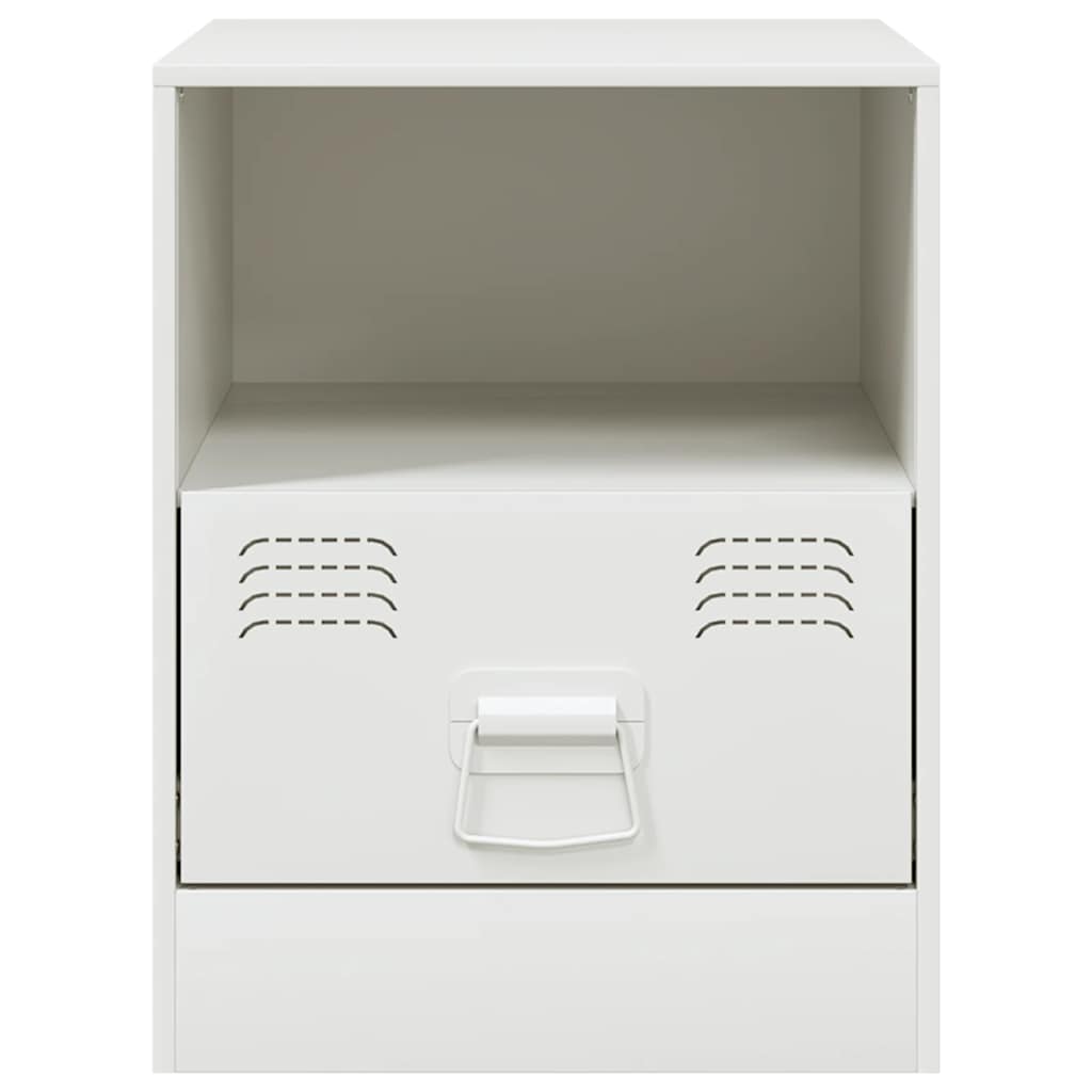 Mesas de cabeceira 2 pcs 34,5x39x44 cm aço branco