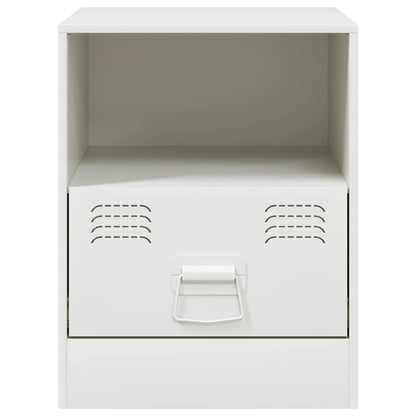 Mesas de cabeceira 2 pcs 34,5x39x44 cm aço branco