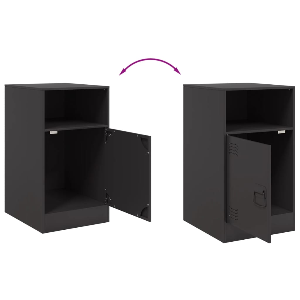 Mesa de cabeceira 34,5x39x62 cm aço preto