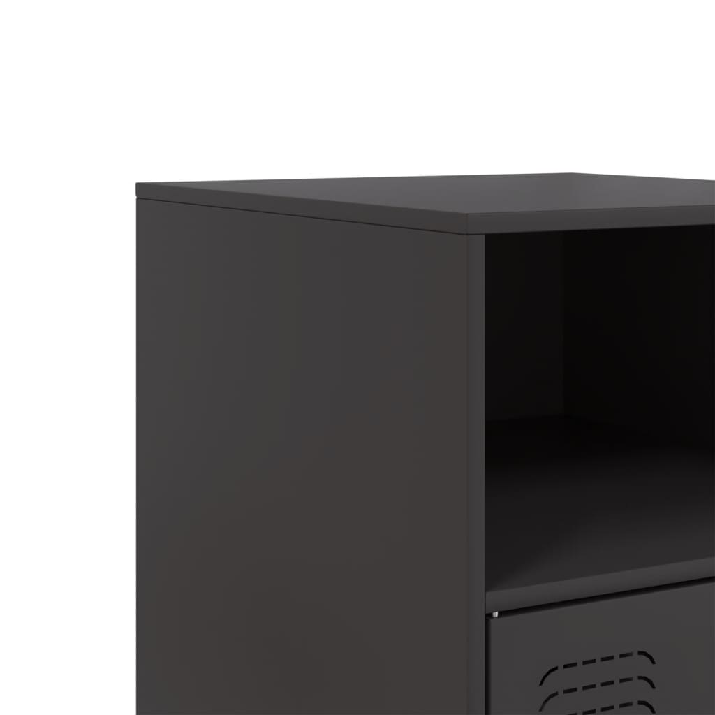 Mesa de cabeceira 34,5x39x62 cm aço preto