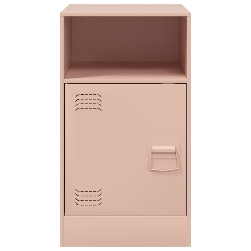 Mesas de cabeceira 2 pcs 34,5x39x62 cm aço rosa
