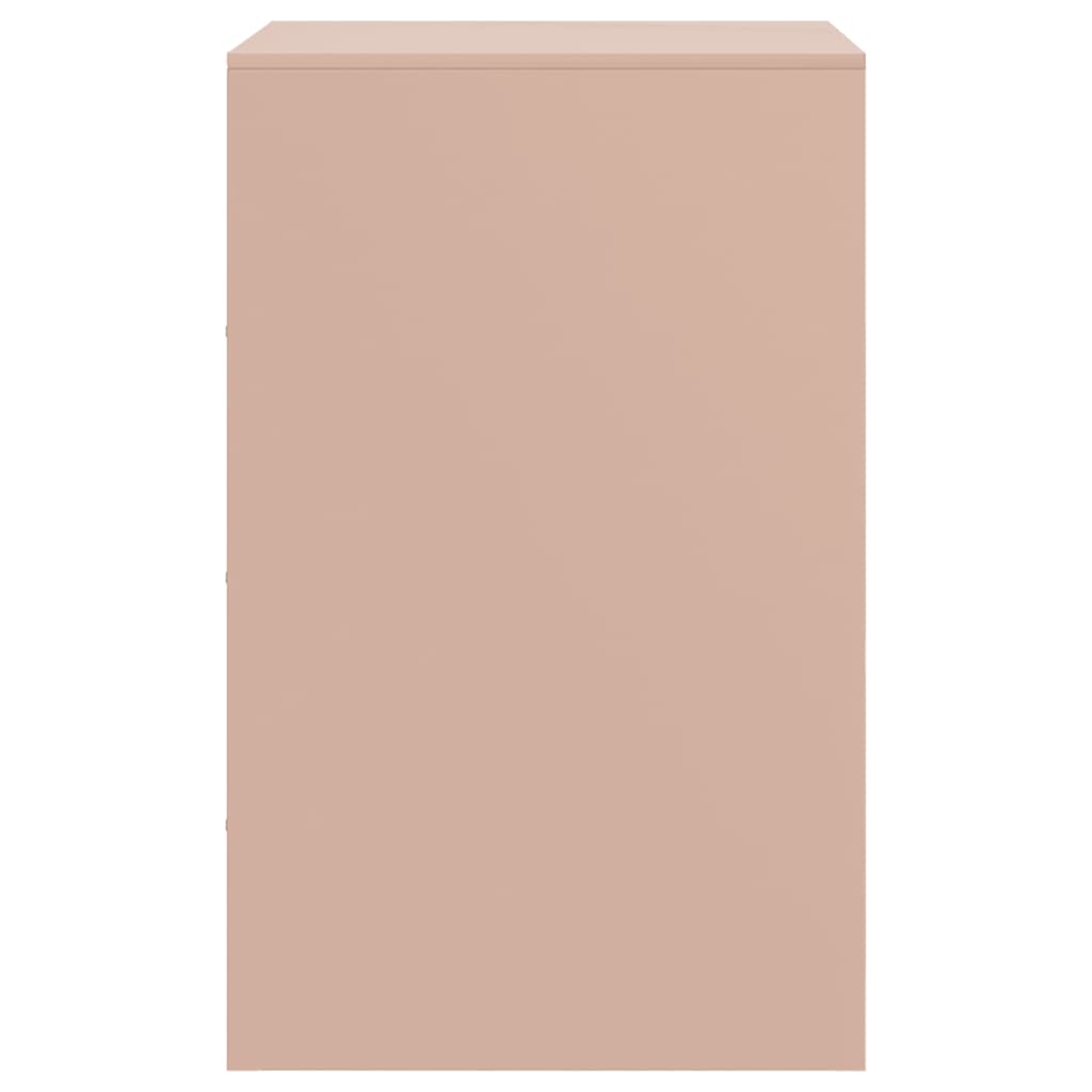 Mesas de cabeceira 2 pcs 34,5x39x62 cm aço rosa