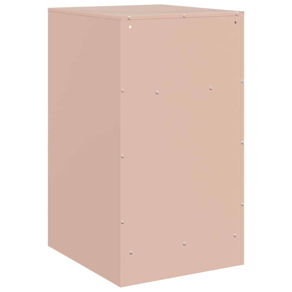 Mesas de cabeceira 2 pcs 34,5x39x62 cm aço rosa