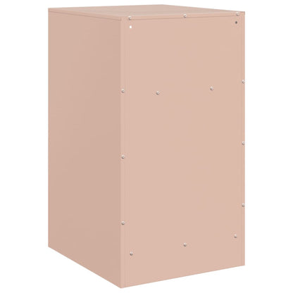Mesas de cabeceira 2 pcs 34,5x39x62 cm aço rosa