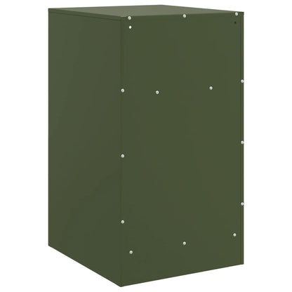 Mesa de cabeceira 34,5x39x62 cm aço verde azeitona