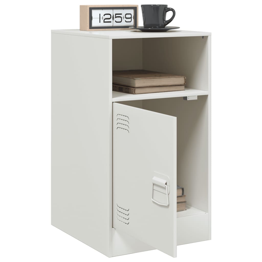 Mesa de cabeceira 34,5x39x62 cm aço branco