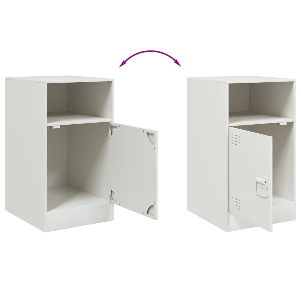 Mesa de cabeceira 34,5x39x62 cm aço branco